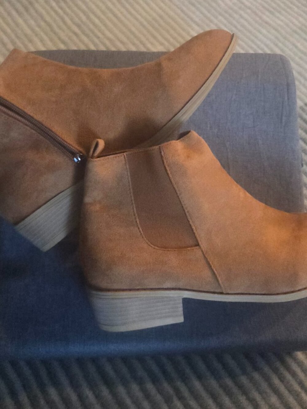 Size us 1 1\eu 43 brand new No name brown suede zipper ankle boots